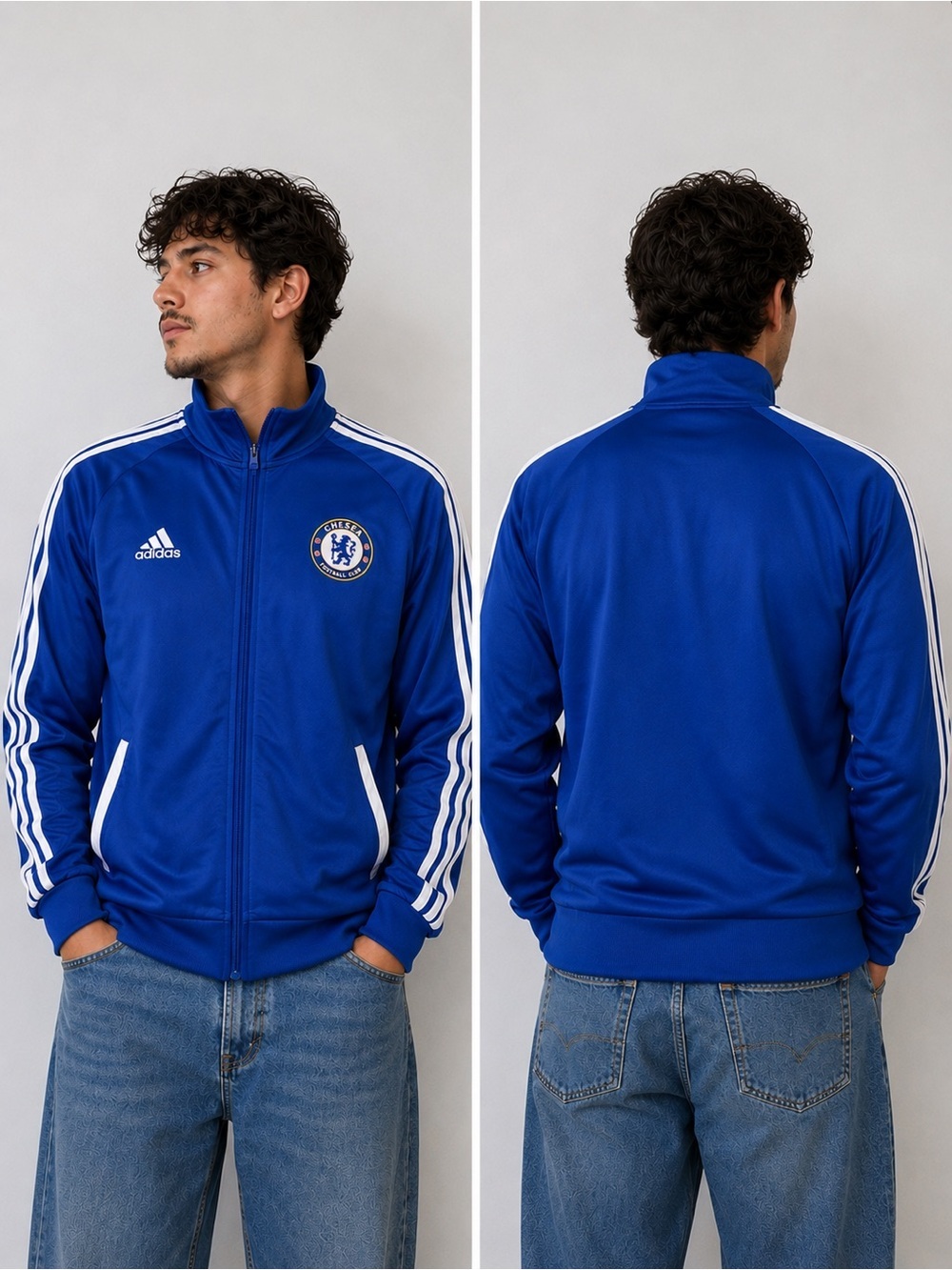 Chelsea FC 2011/2012 Adidas Training Track Top Jacket Full Zip Size Mens L